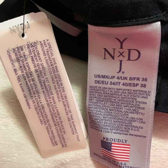 NYDJ black SAMANTHA 98% cotton slim size 4 NWT with subtle beading on po… - Picture 4 of 13